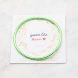 Bracelet Bouddhiste fin - Vert fluo + Carte Bonne Fête maman