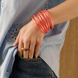 Bracelet Bouddhiste épais - Corail