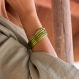 Bracelet Bouddhiste fin - vert olive + Carte Bonne Fête maman