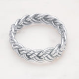 Bracelet Bouddhiste double Tressé - Argenté
