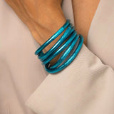 Bracelet Bouddhiste épais - Bleu azur