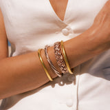 Bracelet Bouddhiste double Tressé - Rose Gold