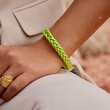 Bracelet Bouddhiste Tressé - Jaune Lime fluo
