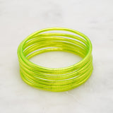 Bracelet Bouddhiste fin - Jaune Lime fluo