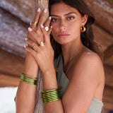 Bracelet Bouddhiste épais - Vert olive