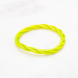 Bracelet Bouddhiste torsadé - Jaune Lime fluo