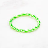 Bracelet Bouddhiste torsadé - Vert fluo