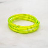 Bracelet Bouddhiste épais - Jaune Lime fluo