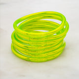 Bracelet Bouddhiste épais - Jaune Lime fluo