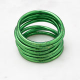 Bracelet Bouddhiste épais - Vert paon