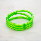Bracelet Bouddhiste épais - Vert fluo