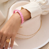 Bracelet Bouddhiste Tressé - Rose