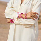 Bracelet Bouddhiste Tressé - Fuchsia