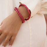 Bracelet Bouddhiste torsadé - Rouge foncé