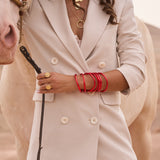 Bracelet Bouddhiste épais - Rouge clair