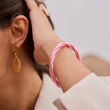 Bracelet Bouddhiste torsadé - Rose