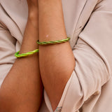 Bracelet Bouddhiste torsadé - Vert olive