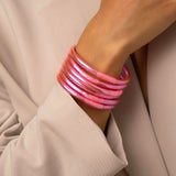 Bracelet Bouddhiste épais - Rose + Carte Bonne fête Maman