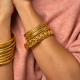 Bracelet Bouddhiste fin - Doré + Carte Bonne Fête maman