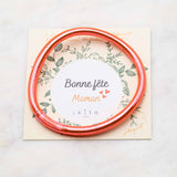 Bracelet Bouddhiste épais - Saumon + Carte Bonne fête Maman