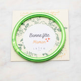 Bracelet Bouddhiste épais - Vert fluo + Carte Bonne fête Maman