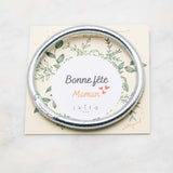 Bracelet Bouddhiste épais - Argenté  + Carte Bonne fête Maman
