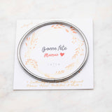 Bracelet Bouddhiste fin - Dark silver + Carte Bonne Fête maman