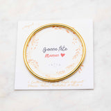 Bracelet Bouddhiste fin - Doré + Carte Bonne Fête maman