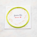 Bracelet Bouddhiste fin - Jaune fluo + Carte Bonne Fête maman
