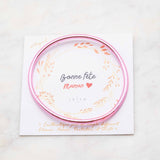 Bracelet Bouddhiste fin - Rose + Carte Bonne Fête maman