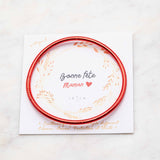 Bracelet Bouddhiste fin - Rouge Clair + Carte Bonne Fête maman