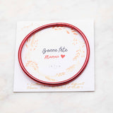 Bracelet Bouddhiste fin - Rouge foncé + Carte Bonne Fête maman