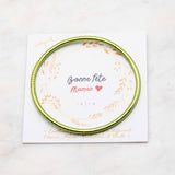 Bracelet Bouddhiste fin - vert olive + Carte Bonne Fête maman