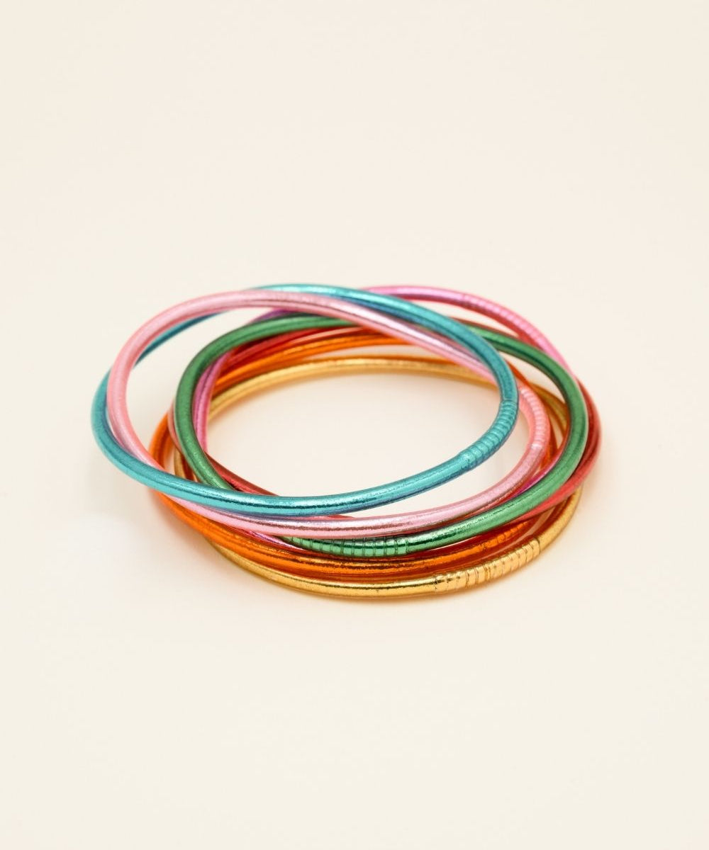 Bracelet Bouddhiste Ikita Rainbow - Lot de 7 joncs fins