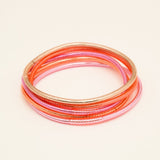 Bracelet Bouddhiste Ikita Blush - Lot de 5 joncs fins