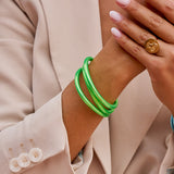 Bracelet Bouddhiste épais - Vert fluo + Carte Bonne fête Maman