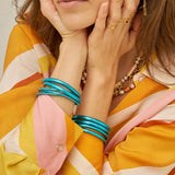 Bracelet Bouddhiste épais - Bleu azur