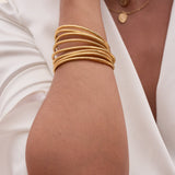Bracelet Bouddhiste fin - Doré + Carte Bonne Fête maman