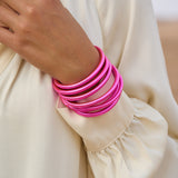 Bracelet Bouddhiste épais - Fuschia + Carte Bonne fête Maman