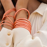 Bracelet Bouddhiste épais - Corail + Carte Bonne fête Maman