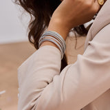 Bracelet Bouddhiste fin - Dark silver + Carte Bonne Fête maman