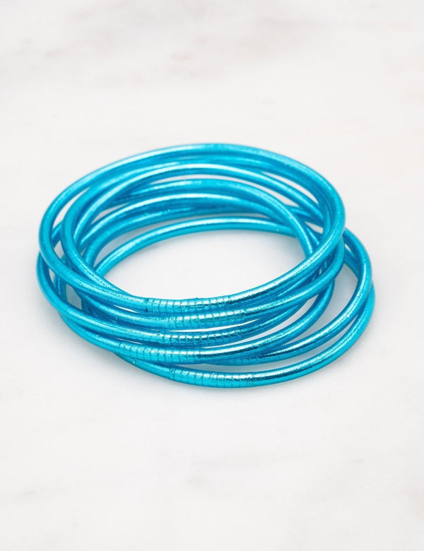 Bracelet Bouddhiste fin - Bleu azur