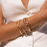 Bracelet Bouddhiste double Tressé  - Rose Gold