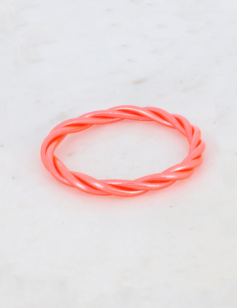 Bracelet Bouddhiste torsadé - Corail