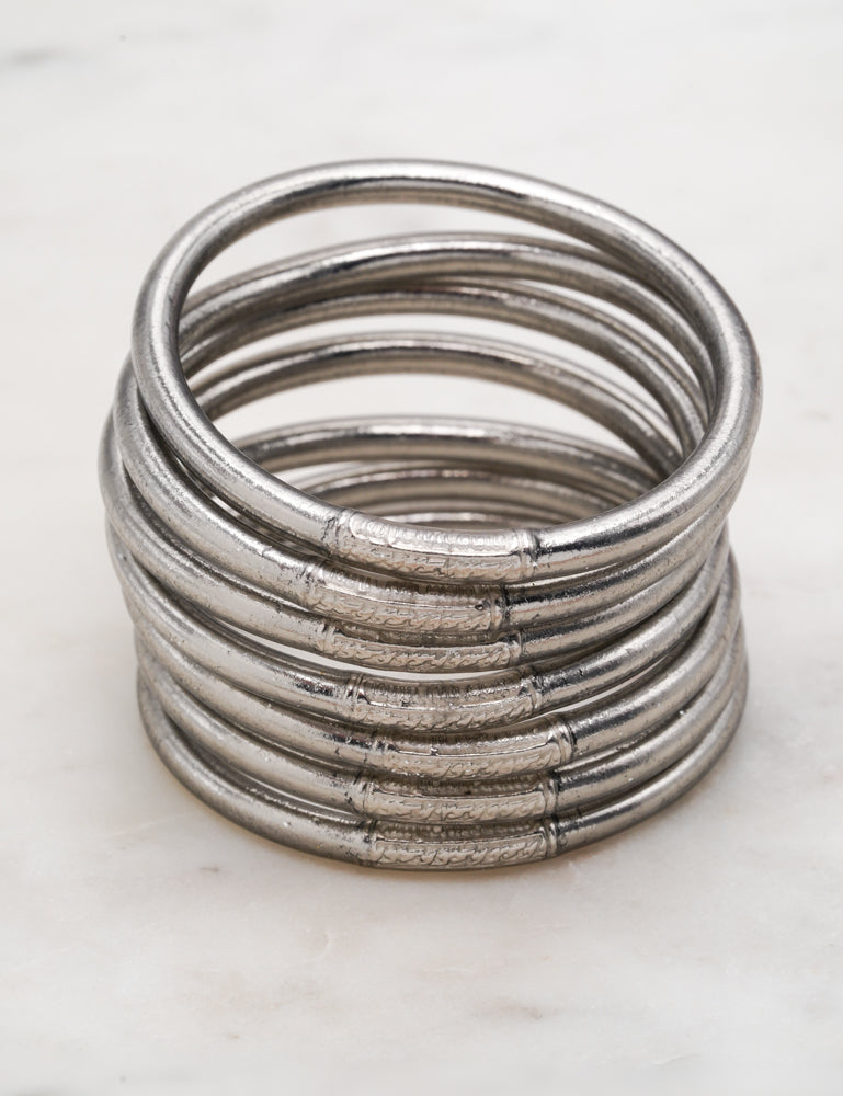 Bracelet Bouddhiste épais - Dark silver