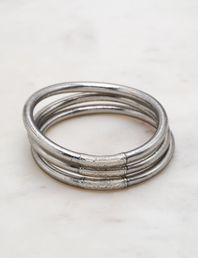 Bracelet Bouddhiste épais - Dark silver