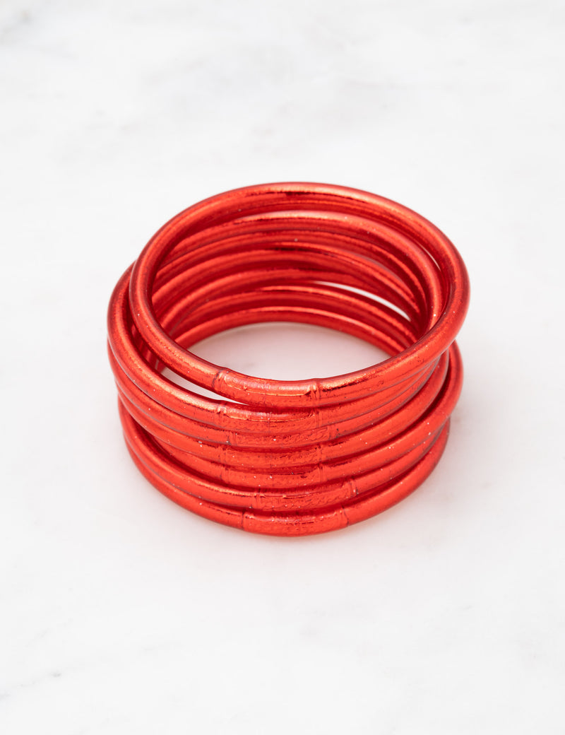 Bracelet Bouddhiste épais - Rouge clair