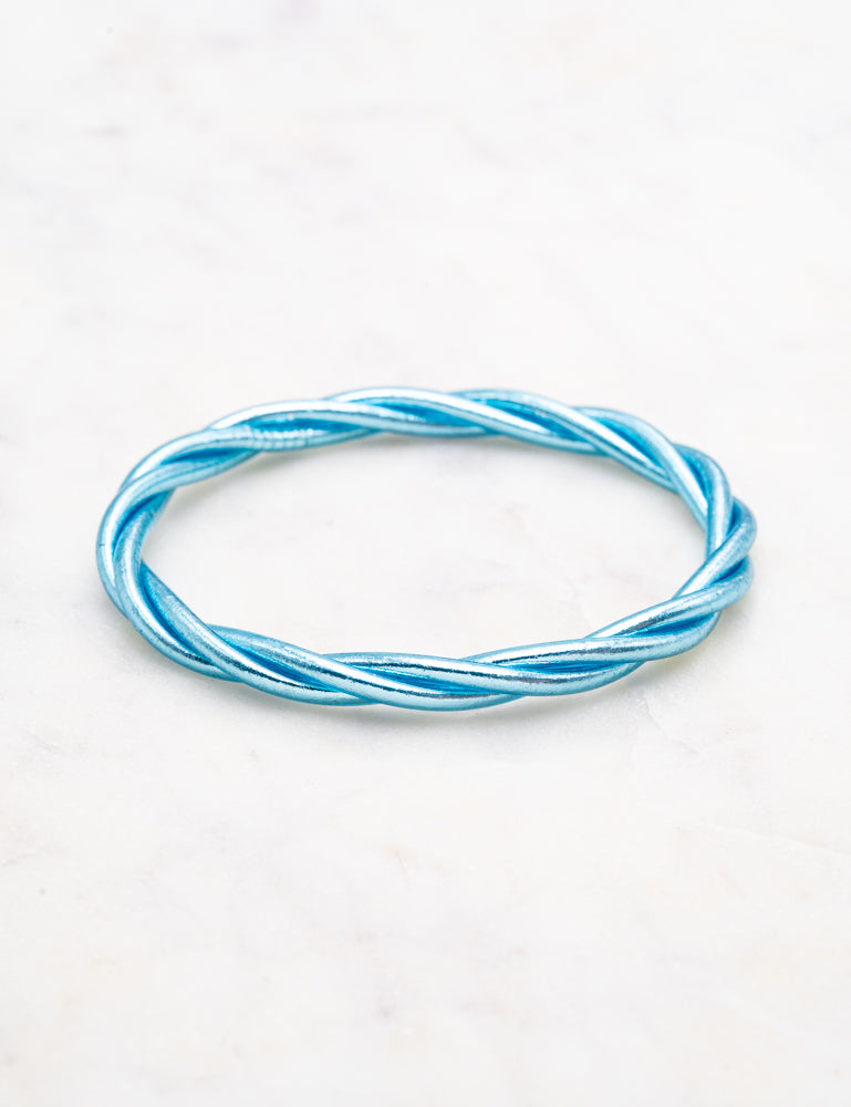 Bracelet Bouddhiste torsadé - Bleu ciel