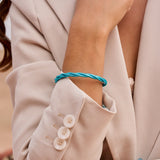 Bracelet Bouddhiste torsadé - Bleu azur