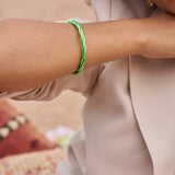 Bracelet Bouddhiste torsadé - Vert fluo
